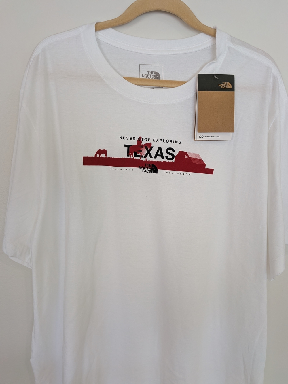 NWT The North Face Texas Graphic Tee White XXL